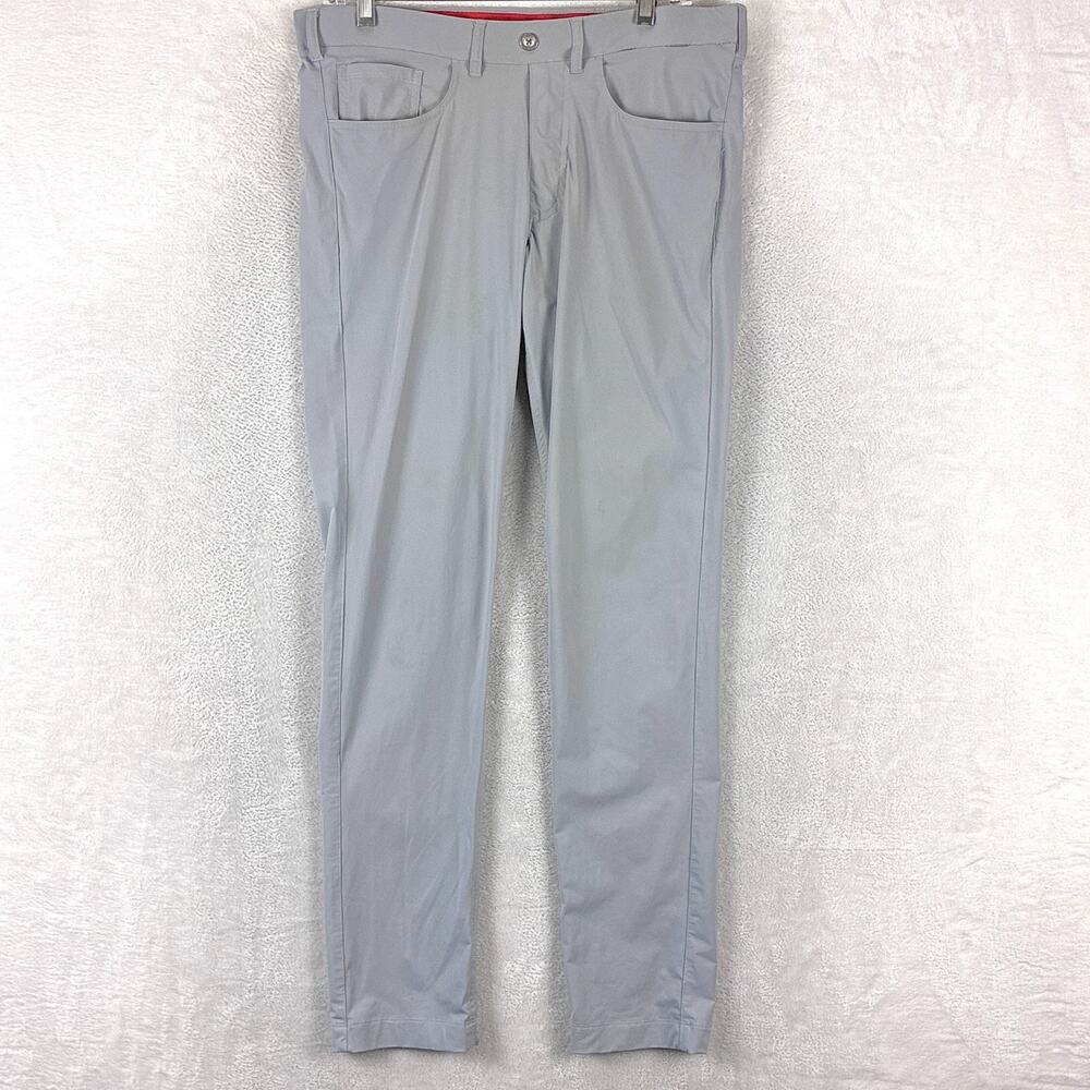 Redvanly Pants Mens S Gray Kent Pull On Nylon Performance Preppy Golf Summer